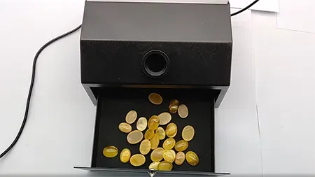 صندوق عرض الأحجار الكريمة مع مصباح UV